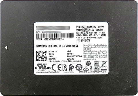 Samsung MZ-7LN256F 256GB SSD 2.5